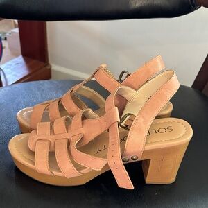 Sole society pink block heel sandals women’s 8